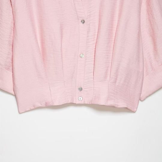 Damen kurzärmlige Bluse mit lässigem Schnitt und stylischem Kragen EB