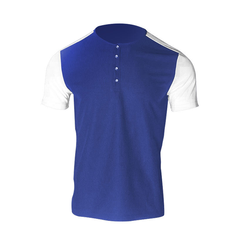 Herren nan kurzärmeliges Henleyshirt mit mittellanger Knopfleiste und Raglanärmeln EB