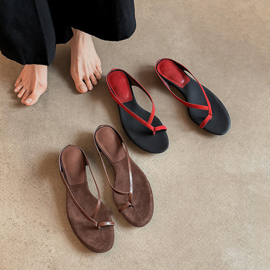 Damen Komfortable Zehentrenner-Sandalen mit ergonomischem Fußbett und stylischem Design EB