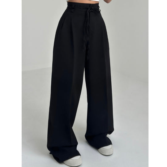 Damen Weite Hochbund-Hose mit raffinierter Drapierung EB
