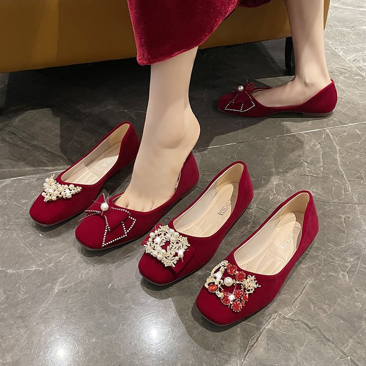 Damen elegante Ballerinas mit funkelndem Schleifen-Design und edlen Strassverzierungen EB