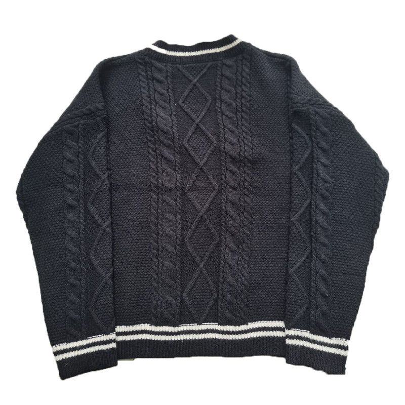 Damen Grobstrickjacke mit Sternen-Details und dekorativen Knöpfen EB