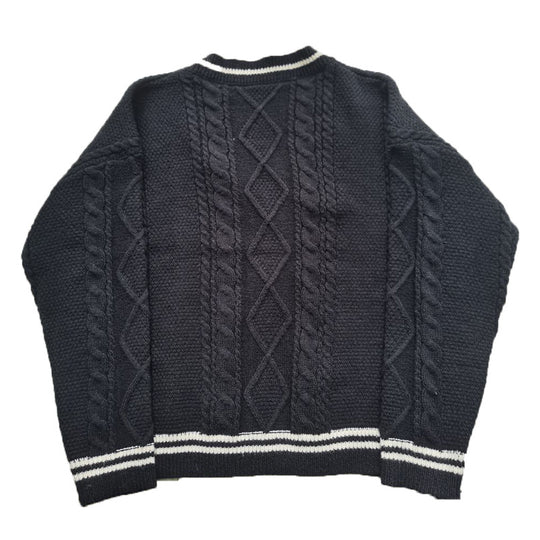 Damen Grobstrickjacke mit Sternen-Details und dekorativen Knöpfen EB