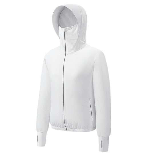Damen nan leichte Kapuzenjacke mit elastischem Saum und Daumenlochärmeln EB