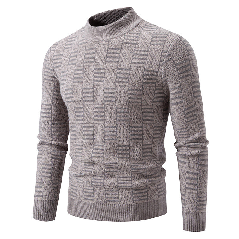 Herren Strickpullover mit strukturiertem Design und hohem Kragen EB