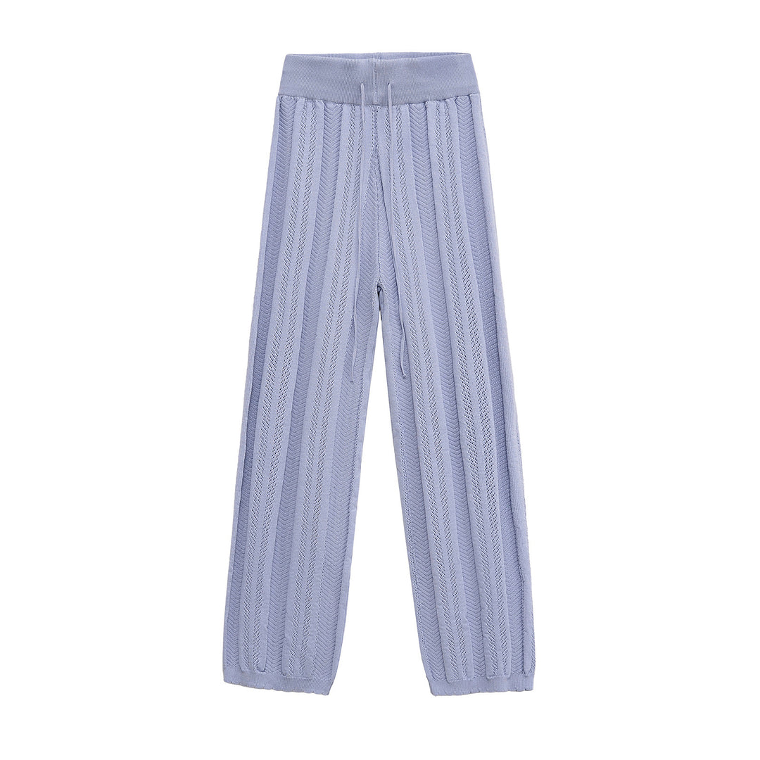 Damen elegante Strickhose mit Strukturmuster EB