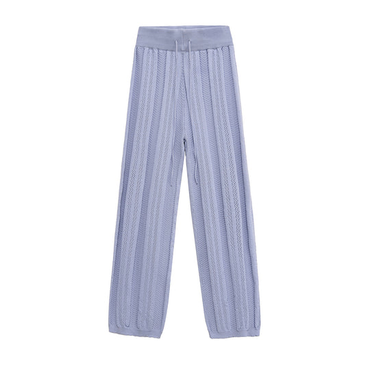 Damen elegante Strickhose mit Strukturmuster EB