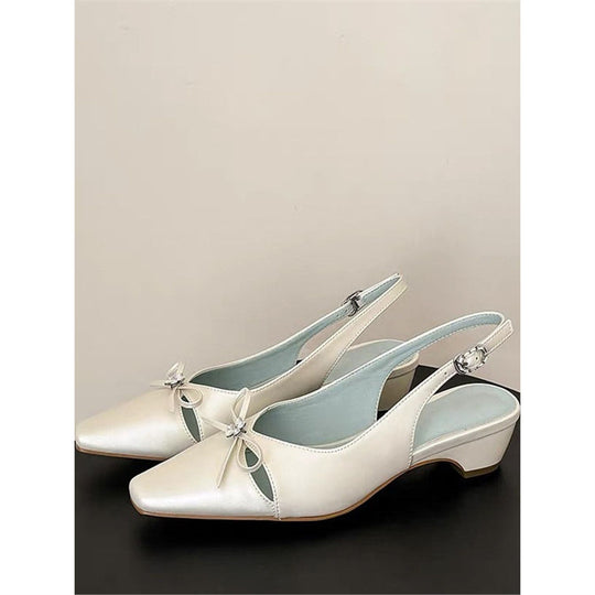 Damen Slingback-Pumps mit funkelnder Schleifenverzierung EB