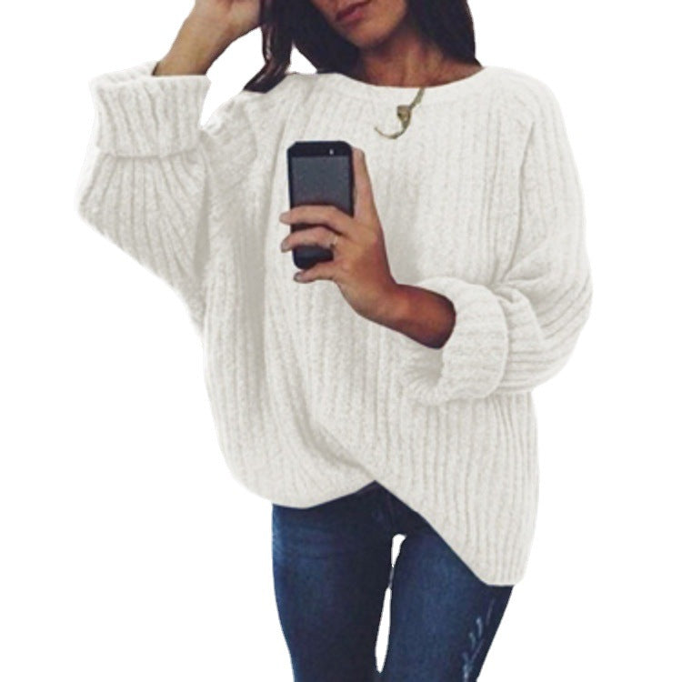 Damen Oversized Strickpullover mit sanfter Rippstruktur und weitem Schnitt EB