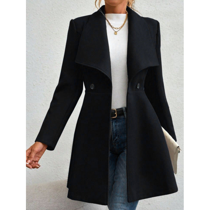 Damen schicke Übergangsjacke mit weitem Kragen EB