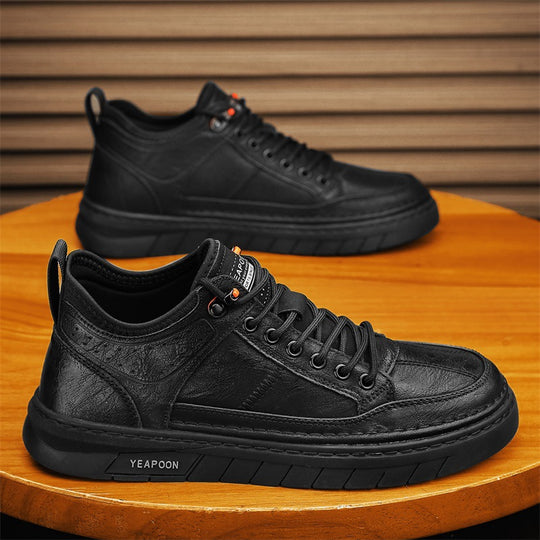 Damen sportive Sneakers aus hochwertigem Kunstleder mit rutschfester Sohle EB