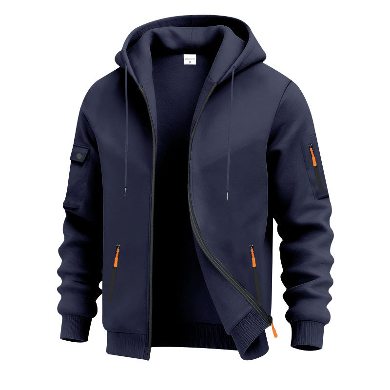 Herren funktionale Kapuzenjacke mit technischen Taschen EB