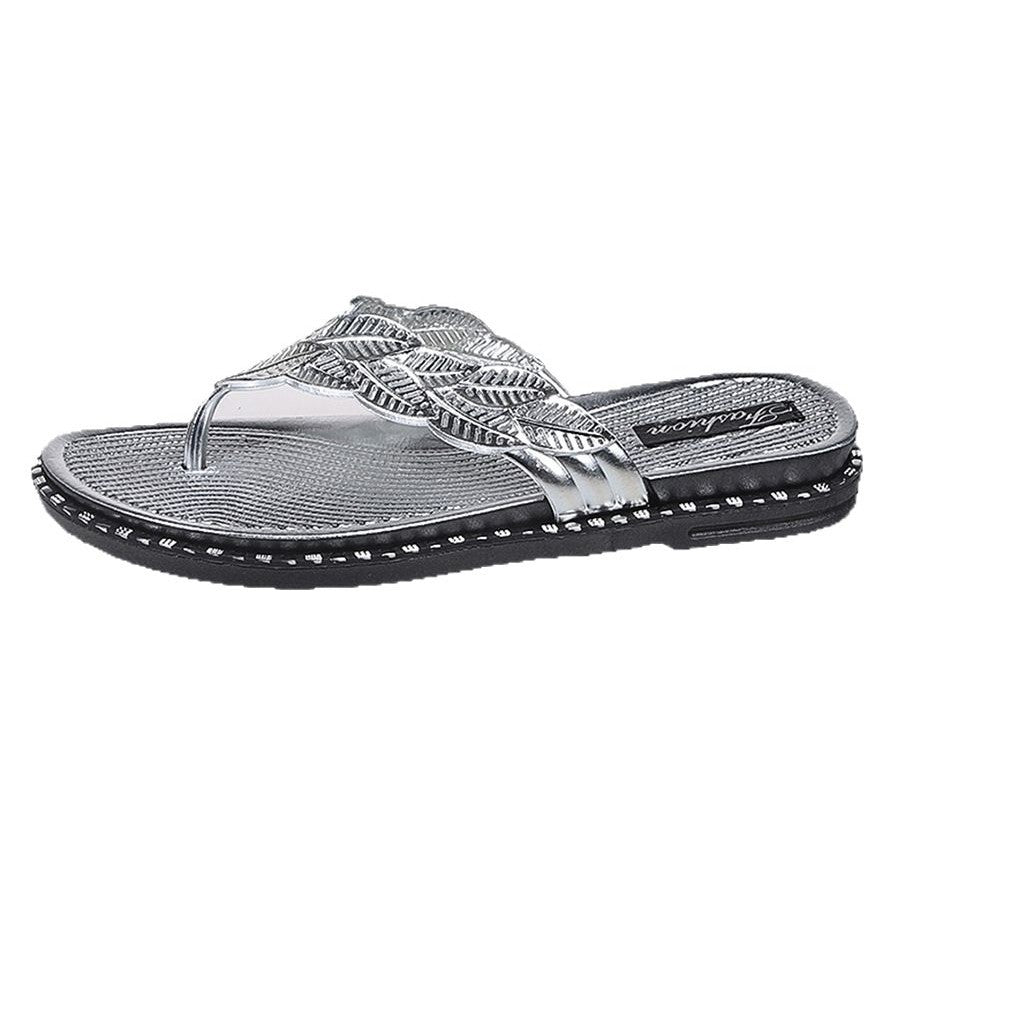 Damen Sandalen mit filigranem Blattdesign und rutschfester Sohle EB