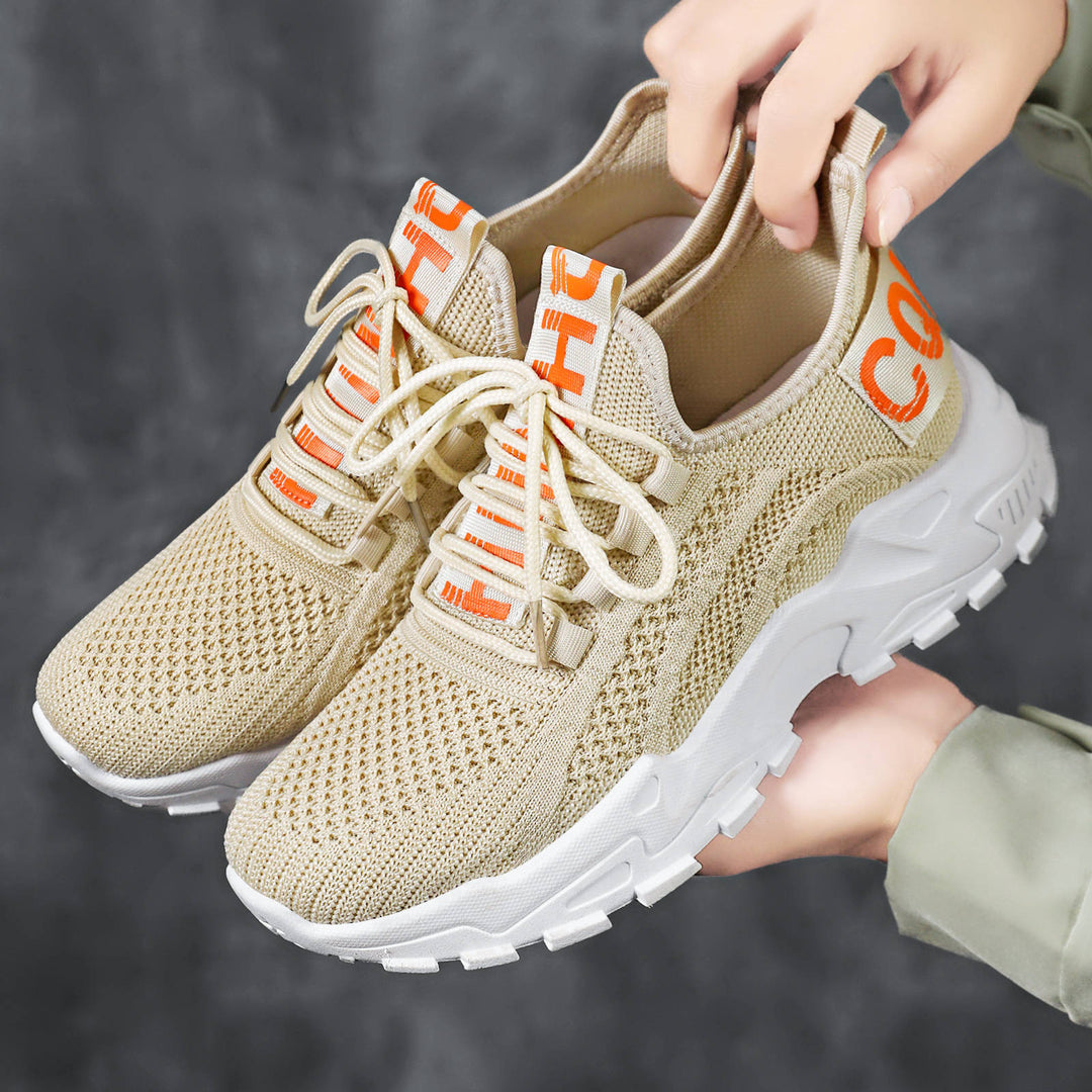Damen nan nahtloser 3D-Strick Slip-On Sneaker mit elastischem Schlupfschaft, gepolsterter Fersenlasche und griffiger Hybridprofilsohle EB