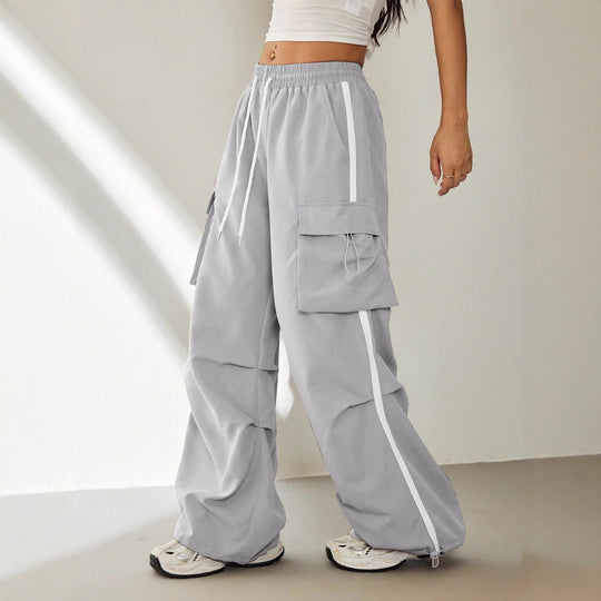 Damen Cargo-Hose mit seitlichen Taschen und elastischem Bund EB
