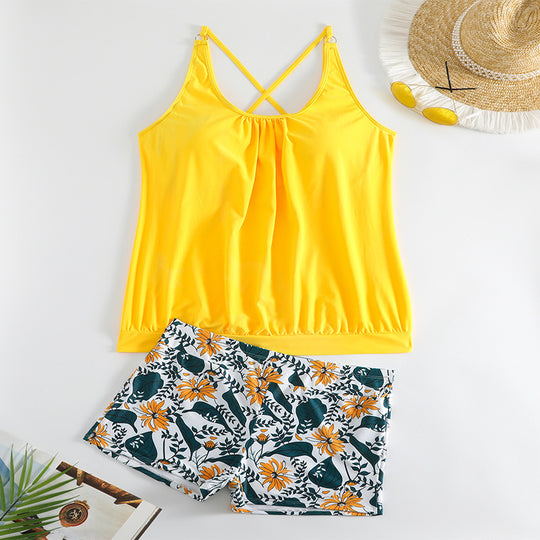 Damen Tankini-Set mit floralem Rock und modischem Oberteil EB
