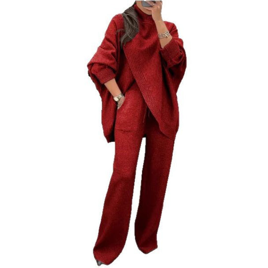 Damen Lässiger Strickanzug mit weitem Schnitt EB