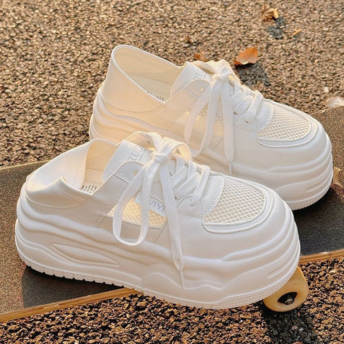 Damen Trendige Chunky Sneakers mit atmungsaktivem Mesh-Obermaterial und stabiler Sohle EB