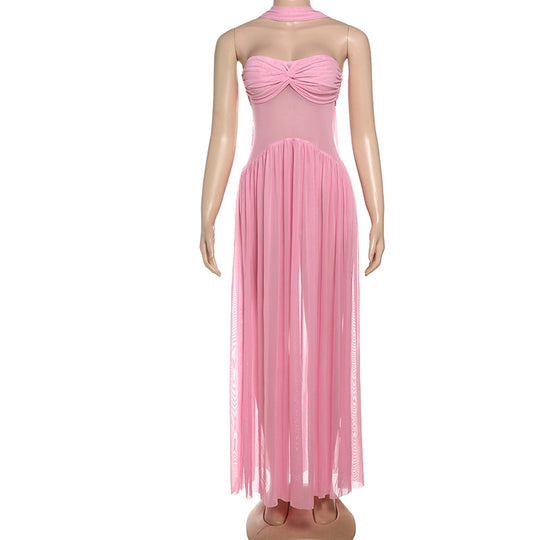 Damen Elegantes Maxikleid mit fließendem Schnitt und raffinierten Trägerdetails EB