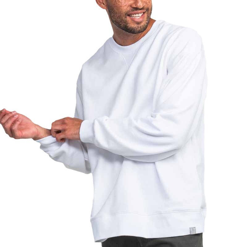 Herren lässiger Rundhals-Sweatshirt mit Vintage-Waschung und bequemen Bund EB