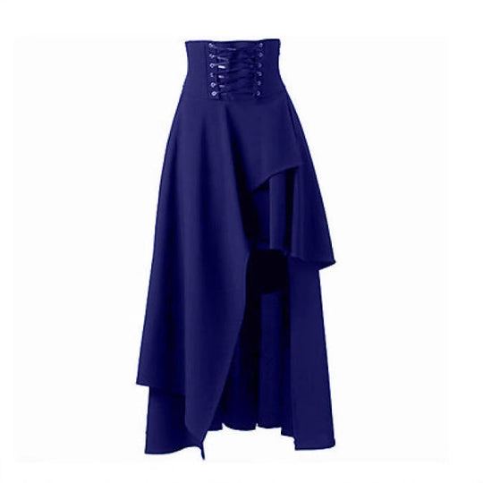 Damen Eleganter asymmetrischer Rock mit Schnürung EB