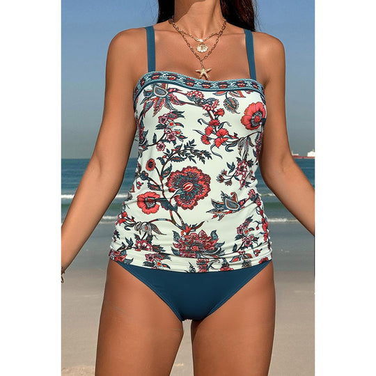 Damen Tankini-Set mit floralem Design und verstellbaren Trägern EB
