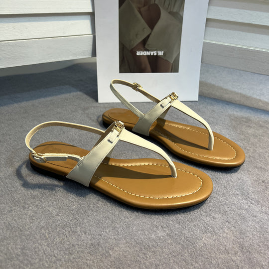 Damen Zehentrenner-Sandalen mit eleganten Riemen und komfortablem Fußbett EB