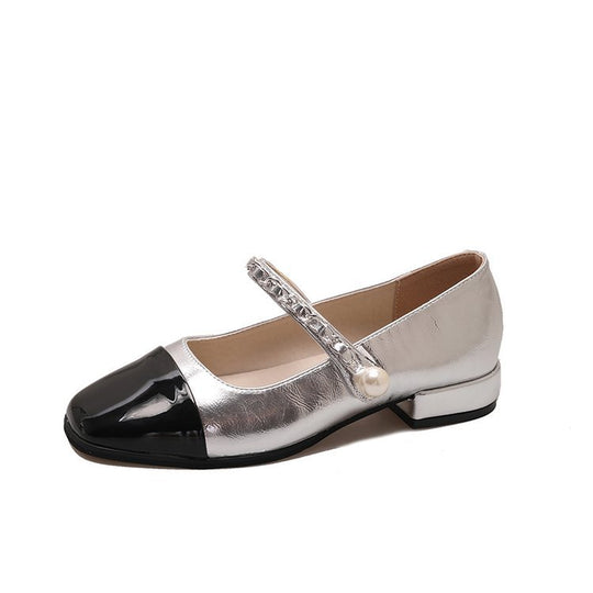 Damen elegante Mary Jane Ballerinas mit dekorativer Schnalle EB