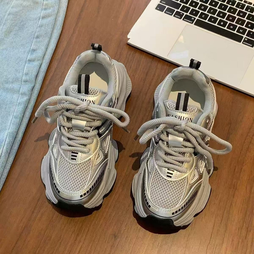 Damen Sportliche Lauf Sneakers mit atmungsaktivem Mesh und modischer Sohle EB