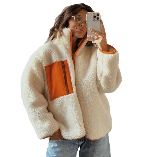 Damen Fleecejacke mit hohem Kragen und praktischem Reißverschluss EB