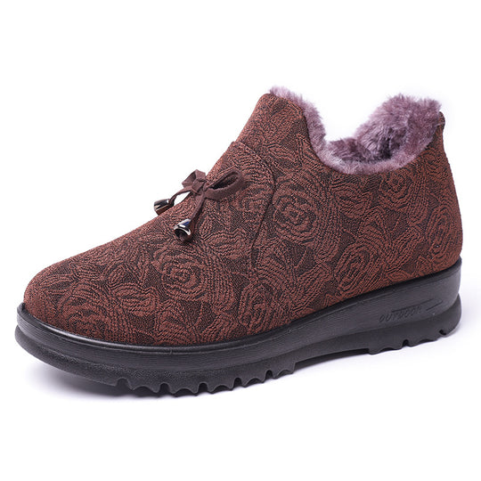 Damen Warme und modische Hausschuhe mit floralem Design EB