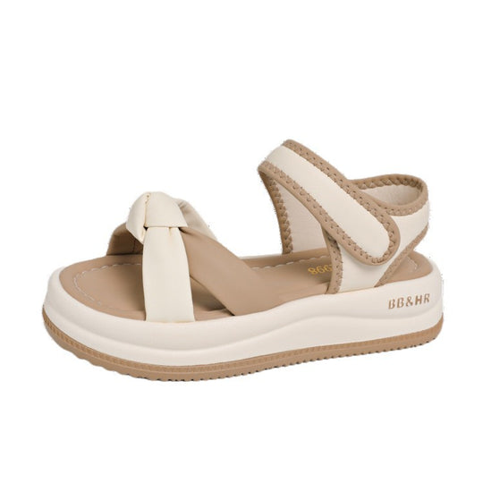Damen bequeme Sandaletten mit modischem Knoten-Design EB