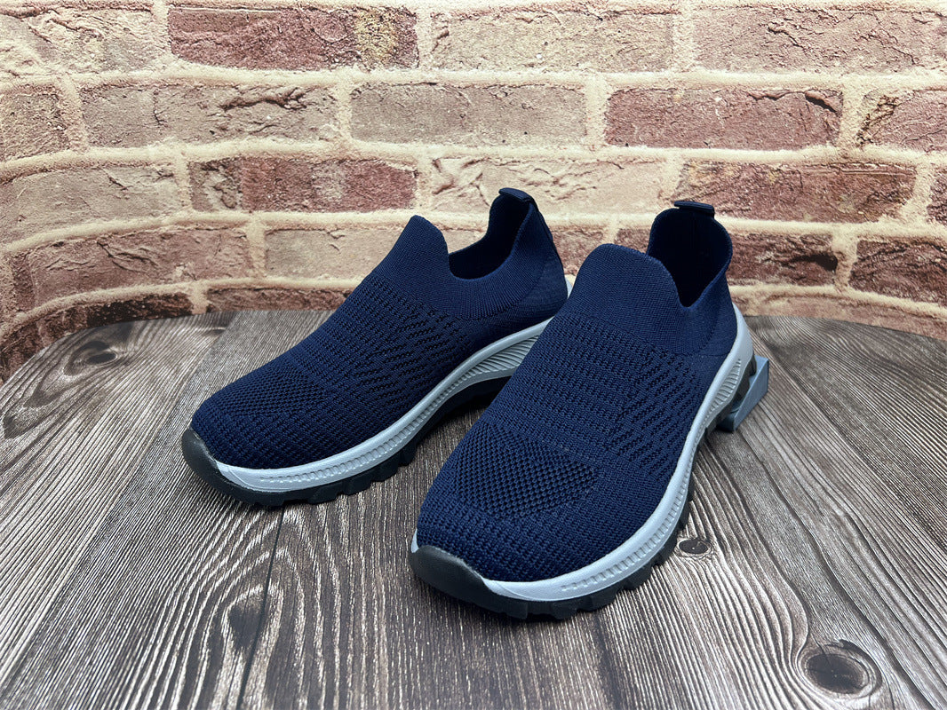 Damen Sportliche Slip-On Sneakers mit atmungsaktiver Mesh-Oberfläche EB