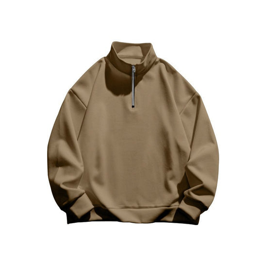 Unisex Relax-Halbzip-Sweatshirt mit hohem Stehkragen, Raglanärmeln und leicht angerauter Innenseite EB