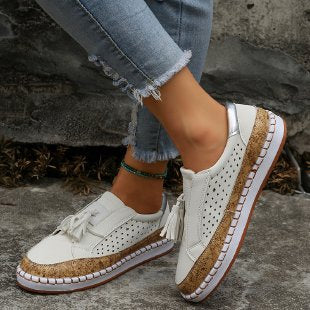Damen Sportliche Sneaker mit atmungsaktivem Obermaterial und modischem Tassel-Detail EB