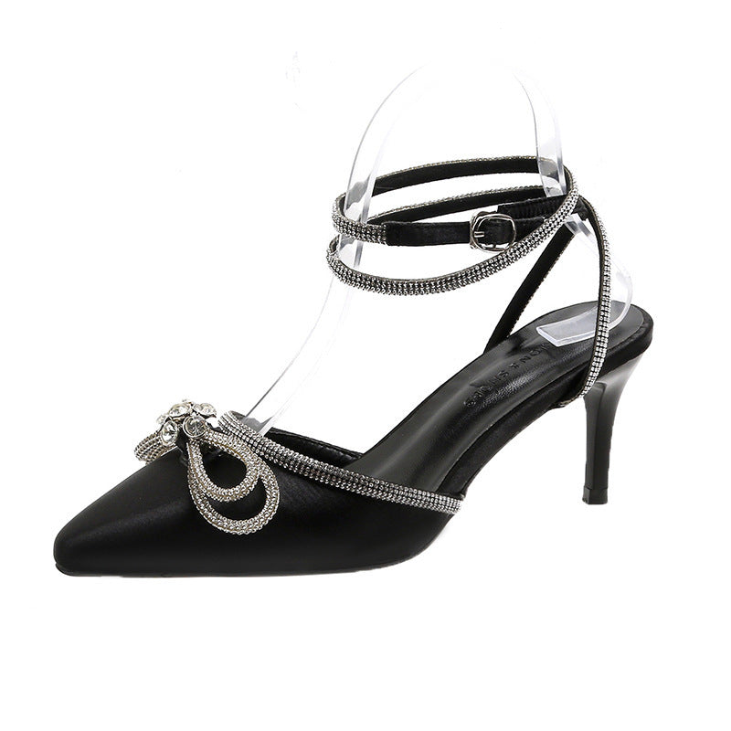 Damen elegante Slingback-Pumps mit funkelndem Schmuckdetail EB