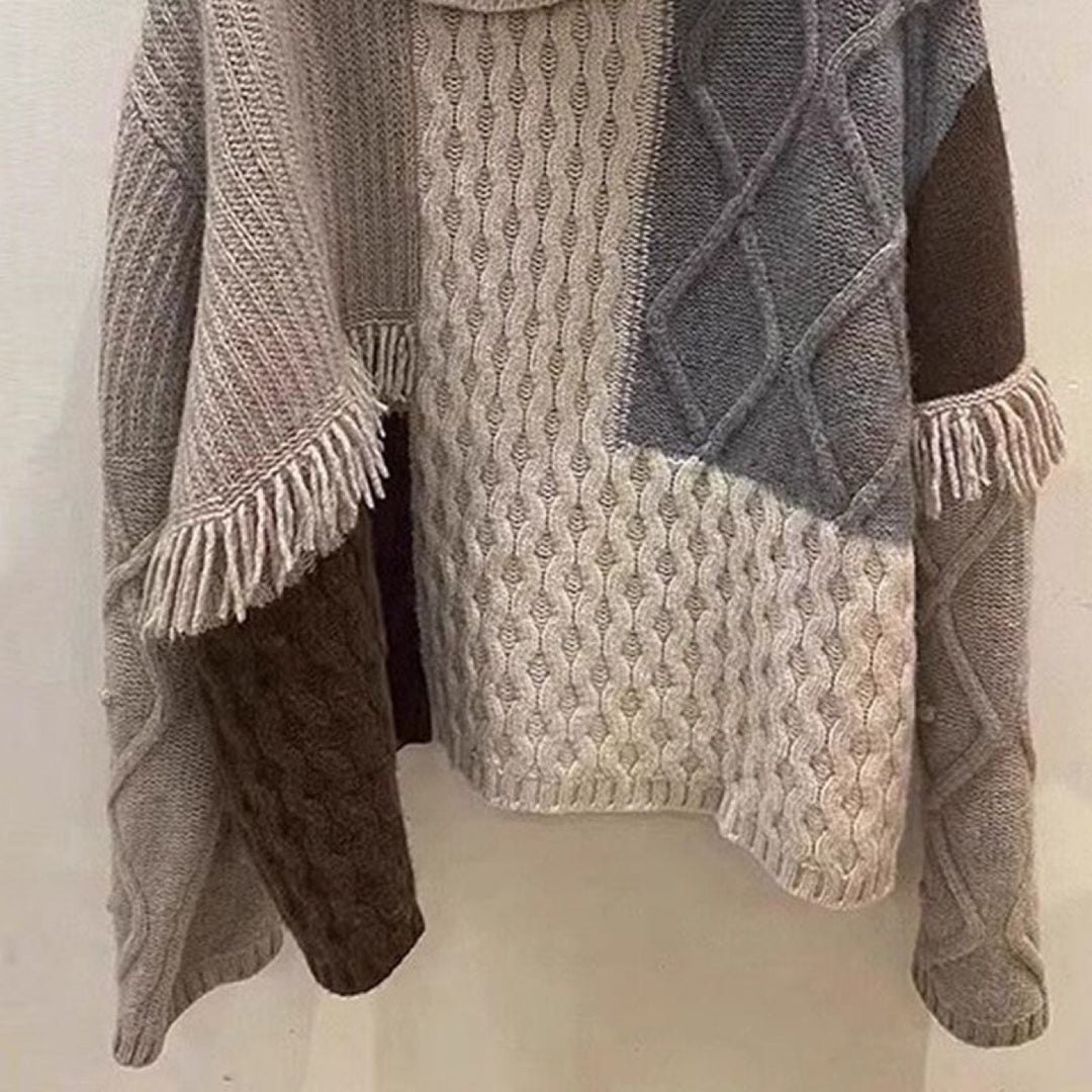 EB | Schicker & Stylischer Strickpullover in Kontrastfarbe