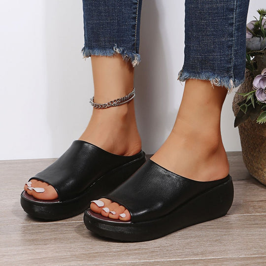 Damen Plateau-Sandalen mit offenem Zehenbereich und rutschfester Sohle EB