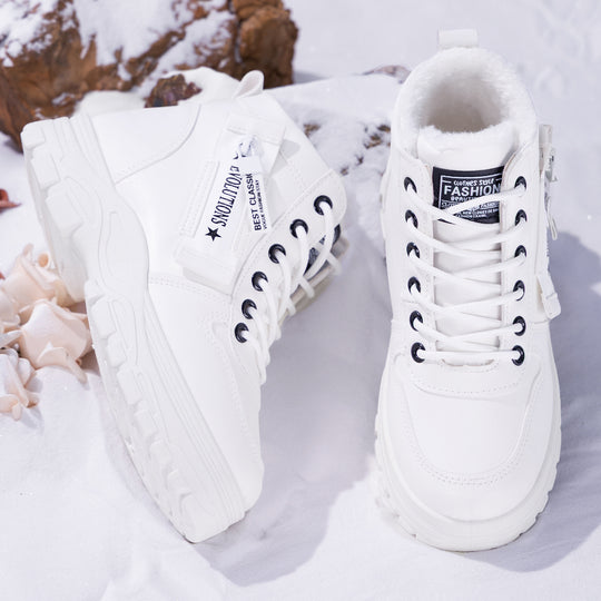 Damen Modische Winterboots mit Warmfutter und rutschfester Sohle EB