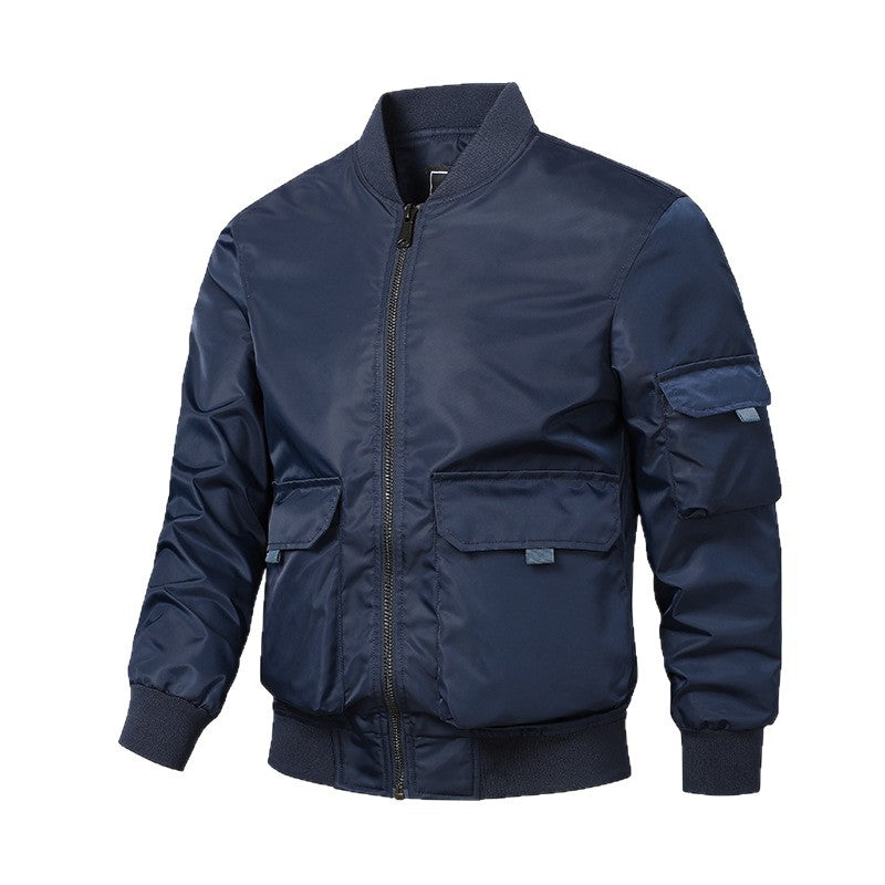 Herren sportliche Bomberjacke mit praktischen Taschen und elastischen Bündchen EB