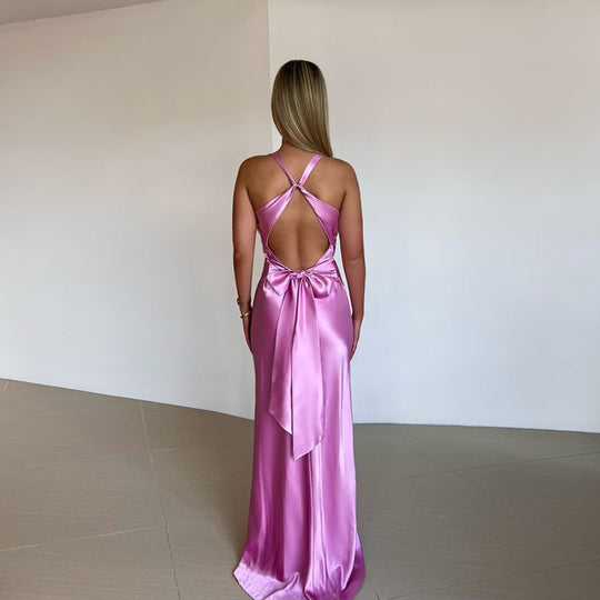 EB | Persönlichkeit Slim Fit Satin Kleid Damen