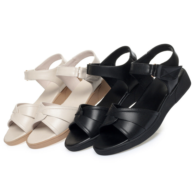 Damen Komfortable Riemchen-Sandalen mit verstellbarem Verschluss und eleganter Schleife EB