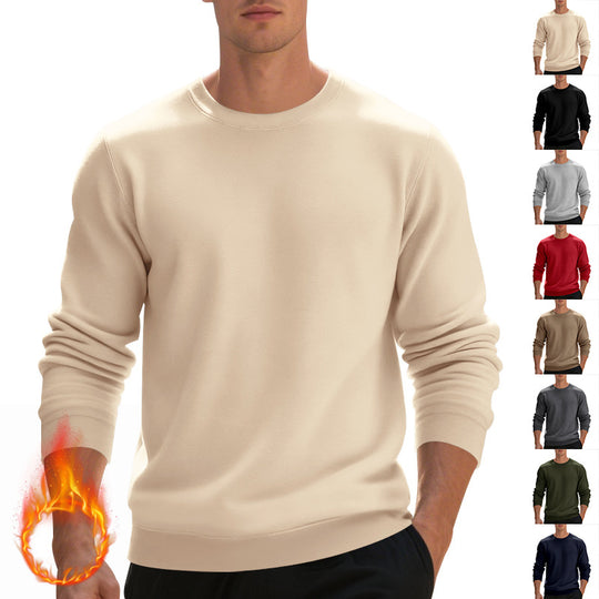 Herren nan weiches Rundhals-Sweatshirt aus Baumwollmix mit gerippten Bündchen und relaxed Fit EB