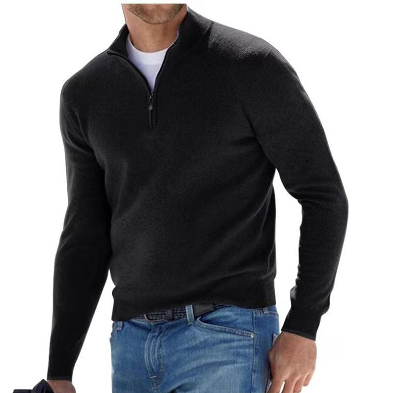 Damen nan leichter Sweatshirtpullover mit halbem Reißverschluss EB