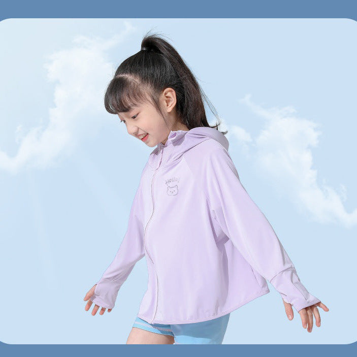 Jungen funktionale UV-Schutzjacke mit Kapuze EB