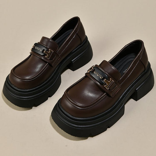 Damen modische Plateauschuhe mit dekorativer Schnallenverzierung und rutschfester Sohle EB