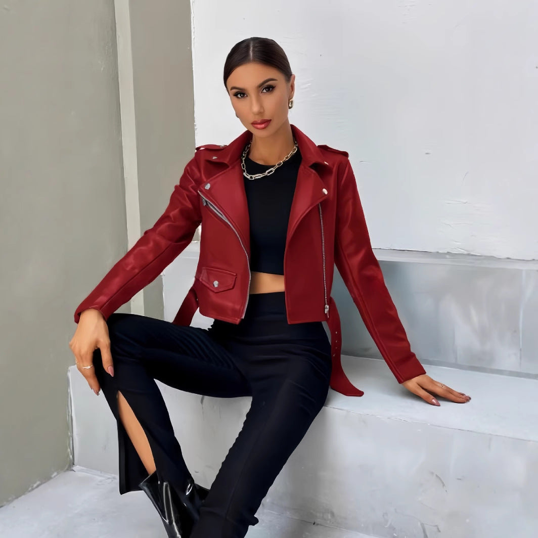 Damen cropped Bikerjacke EB