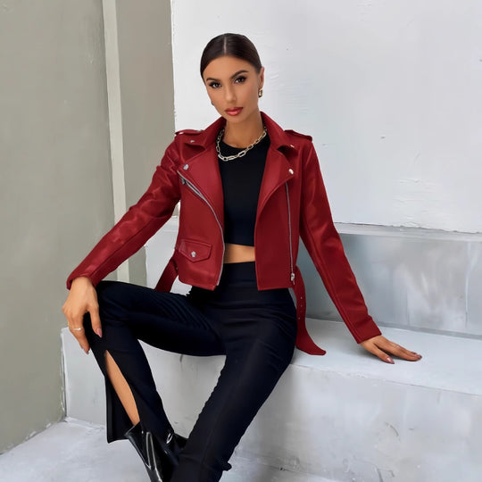 Damen cropped Bikerjacke EB