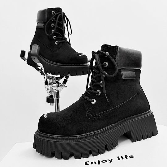Damen modische Stiefeletten mit trendiger Profilsohle EB