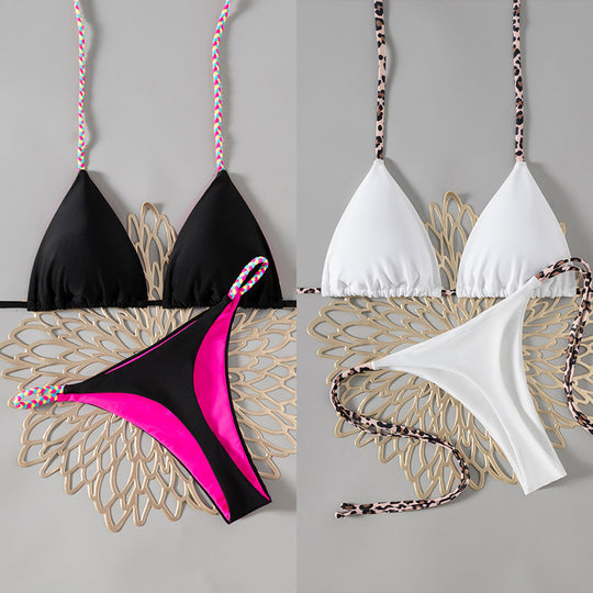 Damen Triangel-Bikini mit bunten Akzenten EB